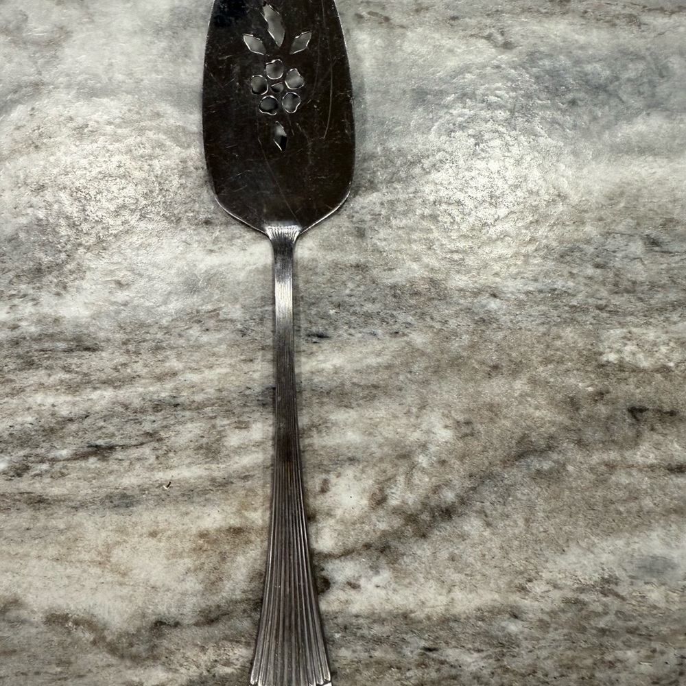 Barclay Geneve Stainless Steel Pierced Pie Cake Server Floral Vintage